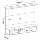 Ver imagem 3 de Painel Suspenso Tv 72 Pol 160 Cm 4671 Cinamomo Off White Arly