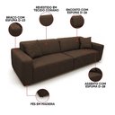 Ver imagem 3 de Sofá 4 Lugares 248cm Living Sala de Estar Murilo Sintético Pu K01 - D'rossi