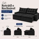 Ver imagem 3 de Sofá Montebello Retrátil e Reclinável 250m - Preto