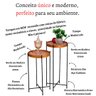 Mesa Lateral Apoio Redonda Pequena Conjunto Canto Sofá Ambiente Sala Estar Casa:Tampos Madeirado Fer - 5