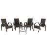 Kit 4 cadeiras e mesa de Centro Napoli para Área, Edícula, Jardim, Ferro e Fibra Trama Fechada 06 - 1