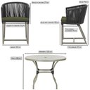 Ver imagem 2 de Mesa com 6 Cadeiras de Jantar Roma 120cm e Noronha em Alumínio Fendi Corda Náutica Estofado 13 Trama