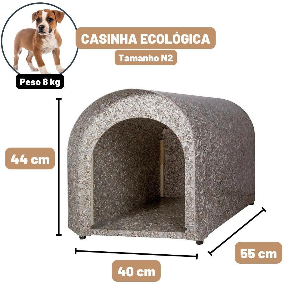 Casinha Madeira para Cachorro Cães N2 Ecológica Iglu Casa - 3