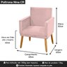 Poltrona para Penteadeira Camarim Nina Veludo Rosa Rosê Decorativa - 7