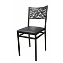 Ver imagem 1 de Cadeira Jantar Moderna Preta Aço Reforçado 180kg Assento Confortável Corino Sala Cozinha