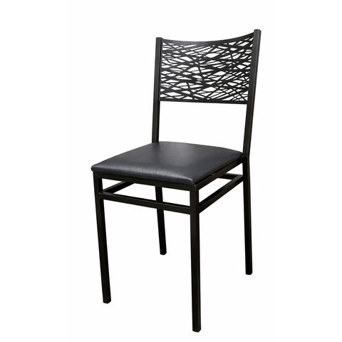 Cadeira Jantar Moderna Preta Aço Reforçado 180kg Assento Confortável Corino Sala Cozinha