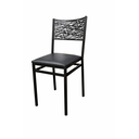 Ver imagem 4 de Cadeira Jantar Moderna Preta Aço Reforçado 180kg Assento Confortável Corino Sala Cozinha