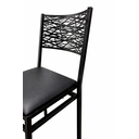 Ver imagem 2 de Cadeira Jantar Moderna Preta Aço Reforçado 180kg Assento Confortável Corino Sala Cozinha