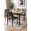 Ver imagem 5 de Cadeira Jantar Moderna Preta Aço Reforçado 180kg Assento Confortável Corino Sala Cozinha