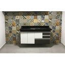 Ver imagem 1 de Gabinete para Pia de Cozinha 1,50m Donatello Dakar e Branco 100% Mdf 15mm