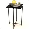 Mesa Mesinha Quadrada Apoio Sala Dobravel Moderna Alta:Preto - 7