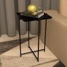 Mesa Mesinha Quadrada Apoio Sala Dobravel Moderna Alta:Preto - 6