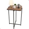 Mesa Mesinha Quadrada Apoio Sala Dobravel Moderna Alta:Preto - 8