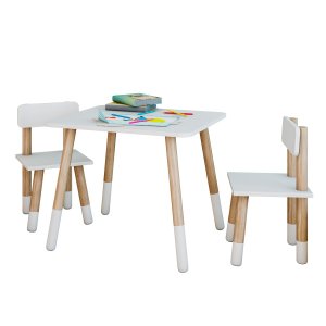 Conjunto Mesa Infantil 2 Cadeiras Colorir - Branco