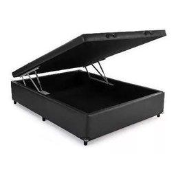Cama Box Baú Solteirão Reforçada 108x198 Corino Preto - 1