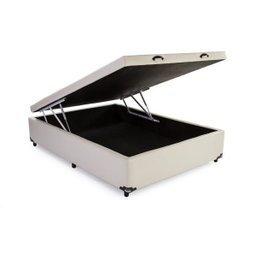 Cama Box Baú Solteirão Reforçada 108x198 Corino Bege - 1