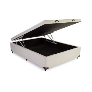 Cama Box Baú Solteirão Reforçada 108x198 Corino Bege