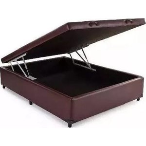 Cama Box Baú Solteirão Reforçada 108x198 Corino Marrom