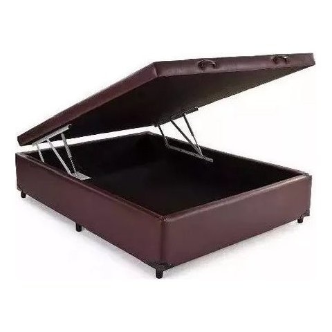 Cama Box Baú Solteirão Reforçada 108x198 Corino Marrom