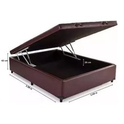 Cama Box Baú Solteirão Reforçada 108x198 Corino Marrom - 2