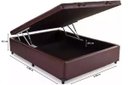 Ver imagem 2 de Cama Box Baú Solteirão Reforçada 108x198 Corino Marrom