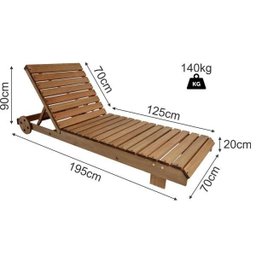 Espreguiçadeira de Madeira para Jardins e Piscina Afl010 - 3
