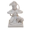 Escultura Hanuman Coração de Pó de Mármore Branco 20cm - 1