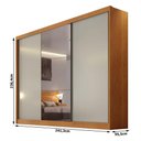 Ver imagem 2 de Guarda Roupa Casal Sonetto 3 Portas com Espelho 8 Gavetas Cinamomo Fendi - Novo Horizonte