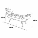 Ver imagem 3 de Recamier Puff Estofado Casal 140 Cm Drusa Linho Bege