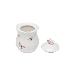 Pote Wolff Borboletas de Porcelana com Tampa Branco 350 ml - 4