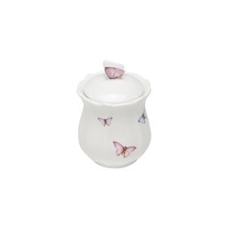 Pote Wolff Borboletas de Porcelana com Tampa Branco 350 ml - 2