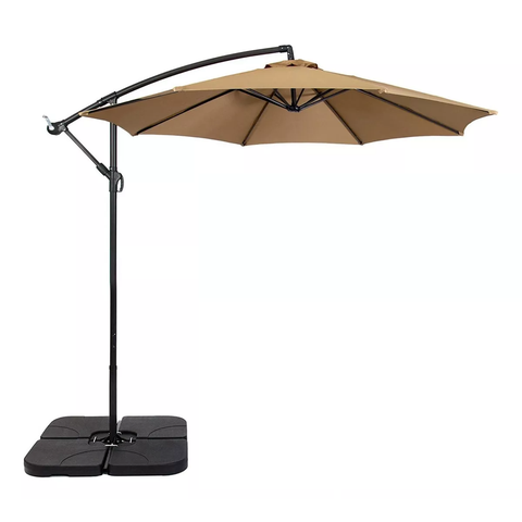 Ombrelone Articulado Guarda Sol de Praia Jardim Lateral 3 Metros Bege Base 60l Rm Decor