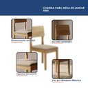 Ver mais imagens de Mesa de Jantar Ana 135cm Redonda VIDRO18MM Cinamomo Off White com Kit 4 Cadeiras Ana Linho Bege - Va