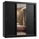 Ver imagem 2 de Guarda-Roupa Casal Madesa Lyon Plus 3 Portas de Correr com Espelho 4 Gavetas Preto Cor:Preto