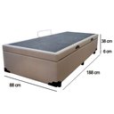 Ver imagem 5 de Cama Box Baú Solteiro Sintético Sereneprime Bege 88x188x44