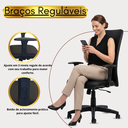 Ver imagem 7 de Cadeira Presidente Executiva Corporativa Reclinável Flange Relax 140kg Estrela Metal Braço