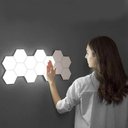 Ver imagem 6 de Luminária Hexagonal Rgb Controle Remoto 6 Unidades LED Colorido Decoraçao Sala Casa Quartos