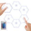 Ver imagem 2 de Luminária Hexagonal Rgb Controle Remoto 6 Unidades LED Colorido Decoraçao Sala Casa Quartos