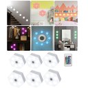 Ver imagem 1 de Luminária Hexagonal Rgb Controle Remoto 6 Unidades LED Colorido Decoraçao Sala Casa Quartos