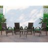Jogo 4 cadeiras e mesa de Centro Napoli para Área Edícula Jardim, Ferro e Fibra Trama Fechada 64 - 2