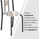 Ver mais imagens de Conjunto de Mesa Tubular 100x60cm Tampo em Granito Ocre com 4 Cadeiras Lívia Preto/Arabesco