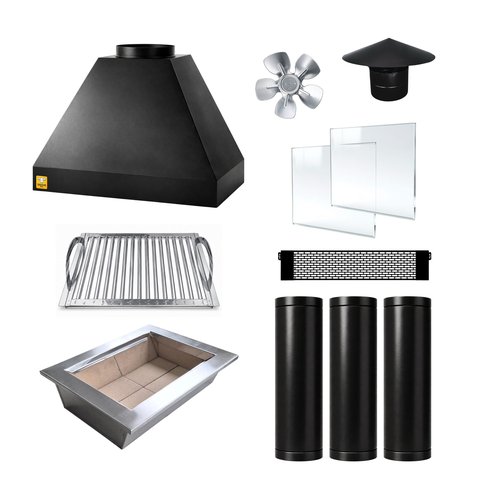 Kit Churrasqueira Gourmet Econômica 60cm com Grelha Parrilla