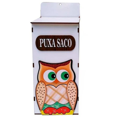 Puxa Saco com Dispenser Decor de Parede - Coruja