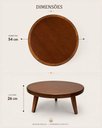 Ver imagem 4 de Mesa de Centro Redonda para Sala Madeira Maciça 54cm Castanho