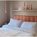 Ver imagem 1 de Cabeceira Queen Estofada Modulada Veludo Rosê Bms