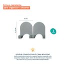 Ver imagem 2 de KIT 2 GANCHOS DUPLOS DE METAL CINZA COM ADESIVO - OIKOS