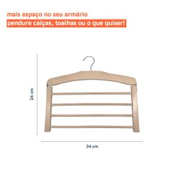 CABIDE DE CALÇA DE MADEIRA PARA 4PCS - OIKOS - 2