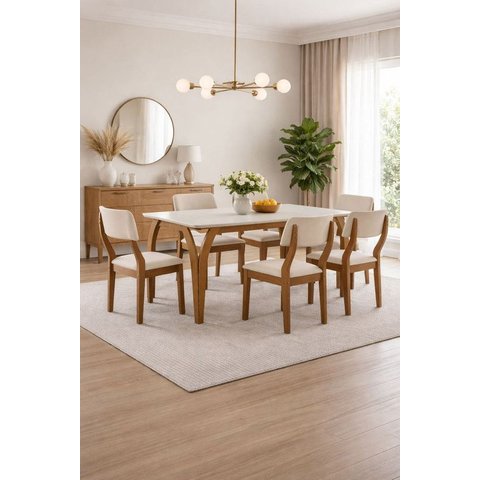 Sala de Jantar Completa com 6 Cadeiras Mave -domus Móveis