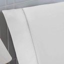 Ver imagem 2 de Jogo de Cama Classic Solteiro Percal 400 Fios Ponto Palito 02 Peças - Branco