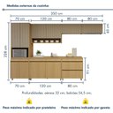 Ver imagem 3 de Cozinha Completa Modulada 6 Peças 11 Portas 5 Gavetas 100% MDF Simone Mendes Marrom